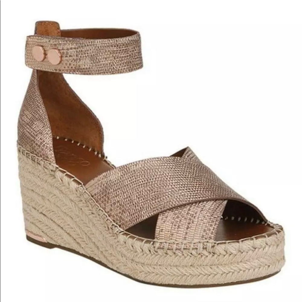 Carma Copper Leather Franco Sarto Wedges - Size 7